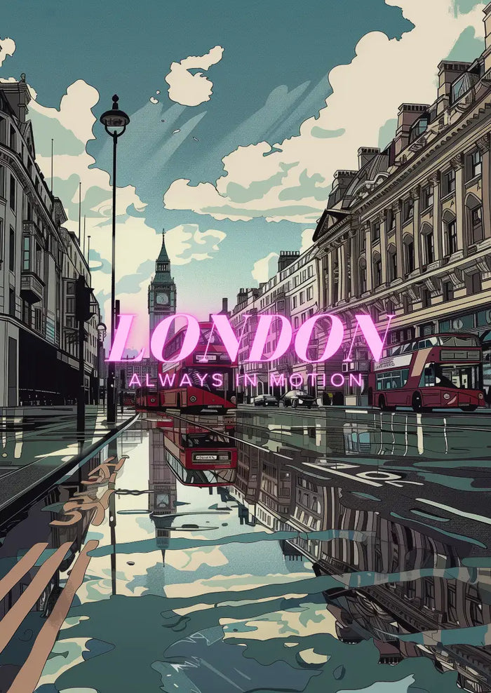 Metallbild -  "London Comic"