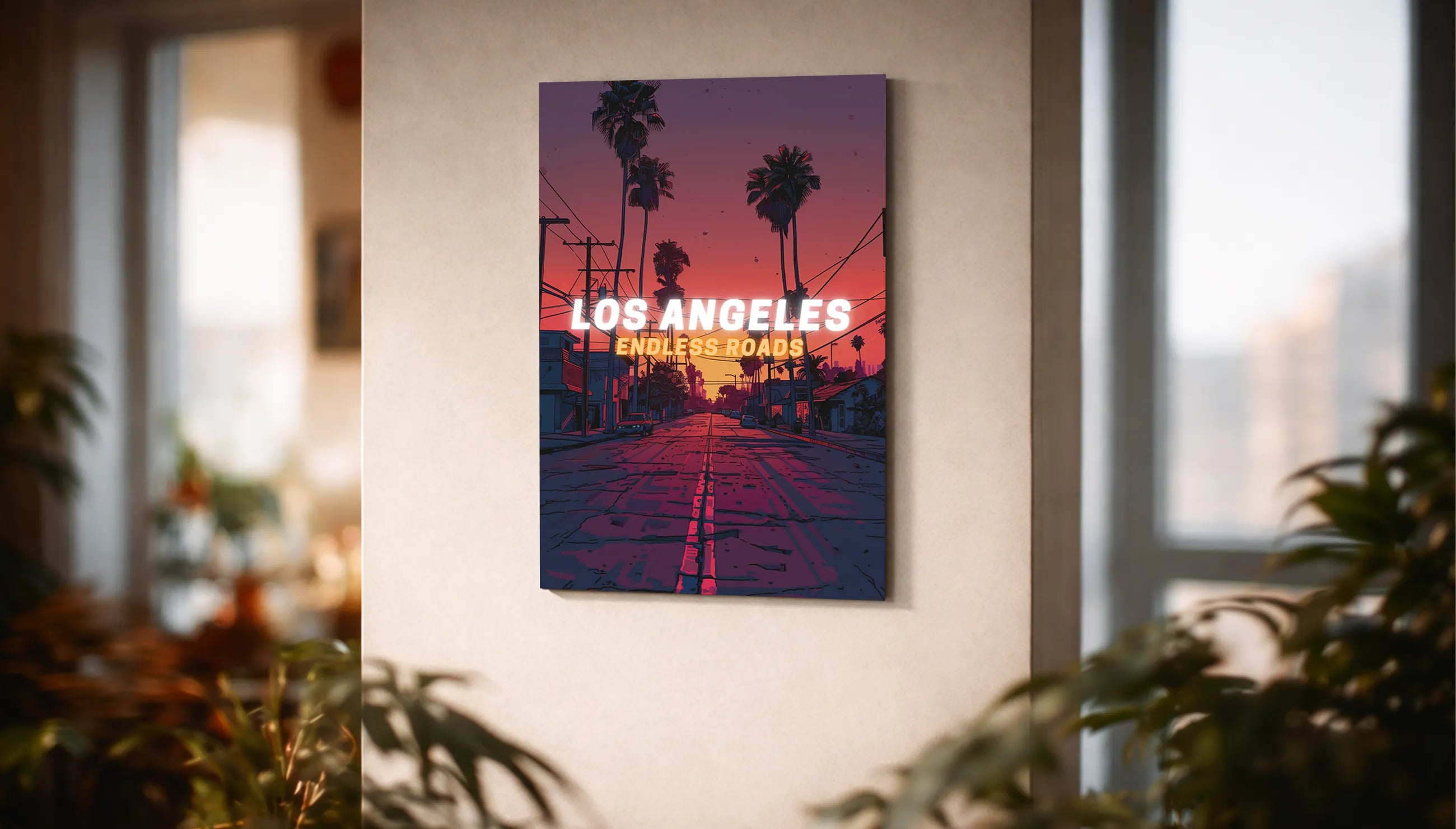 Metallbild -  "Los Angeles Comic"