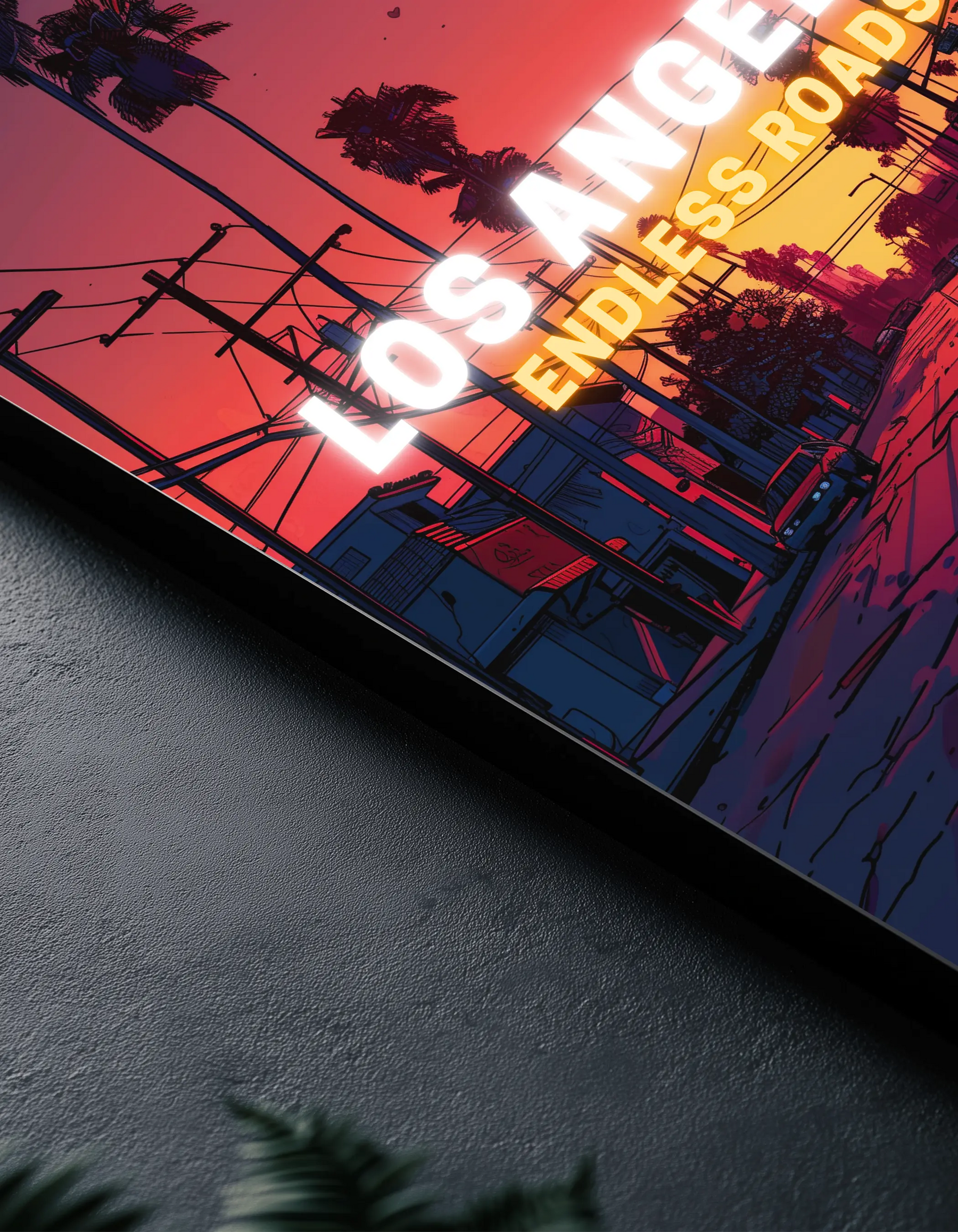 Metallbild -  "Los Angeles Comic"