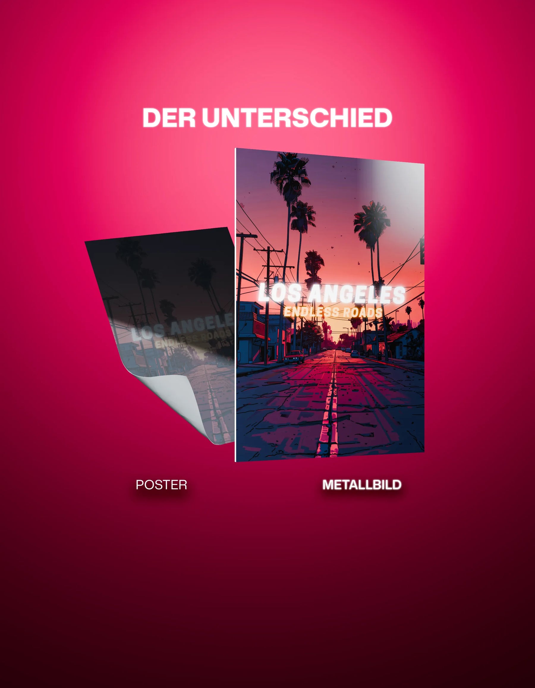 Metallbild -  "Los Angeles Comic"