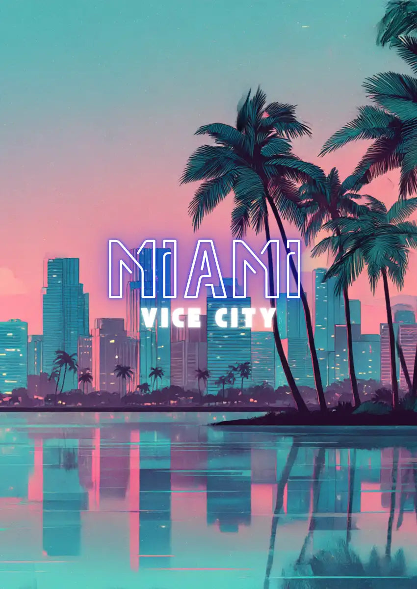 Metallbild - "Miami Comic"