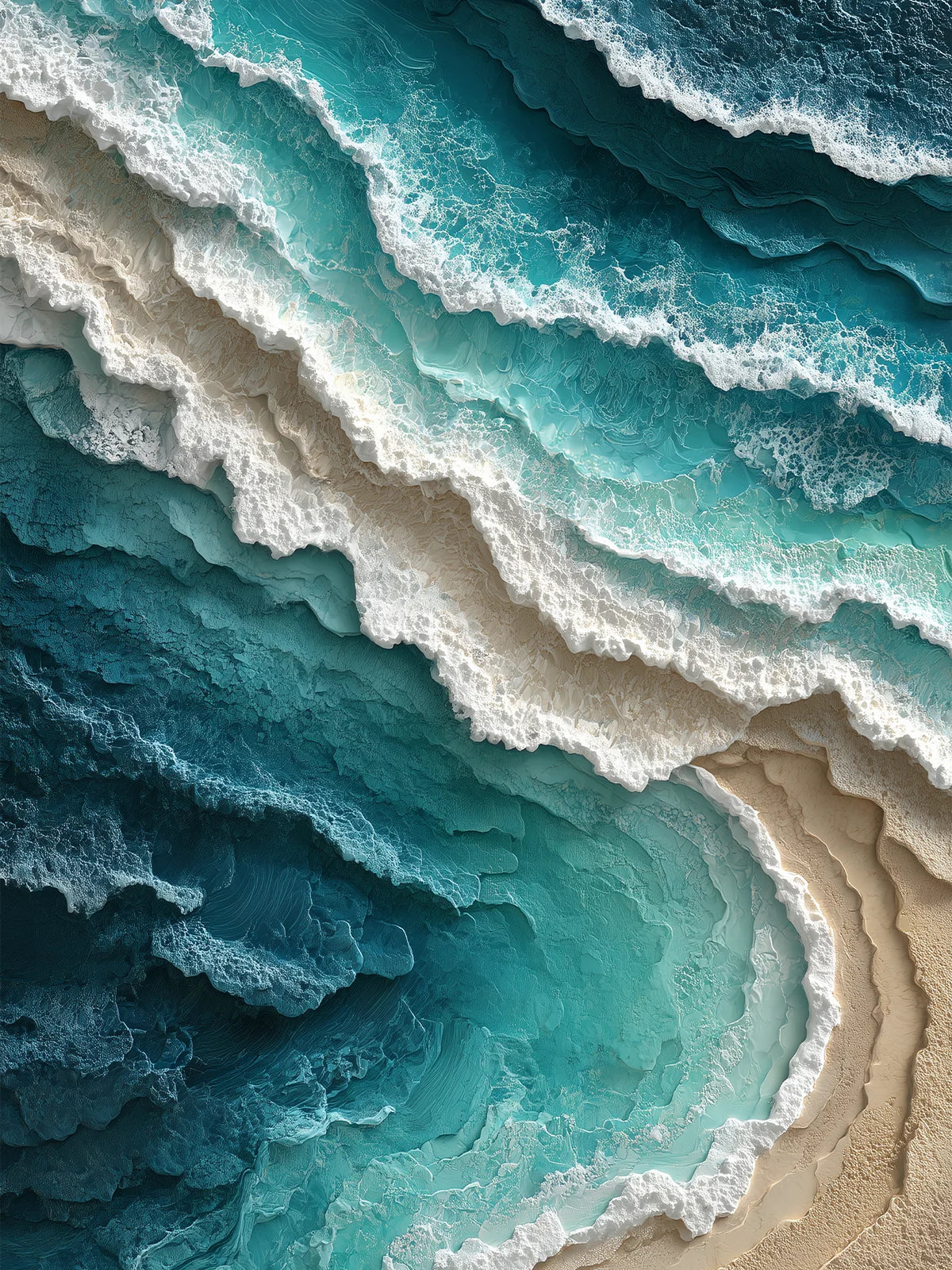 Metallbild - "Ocean Waves"