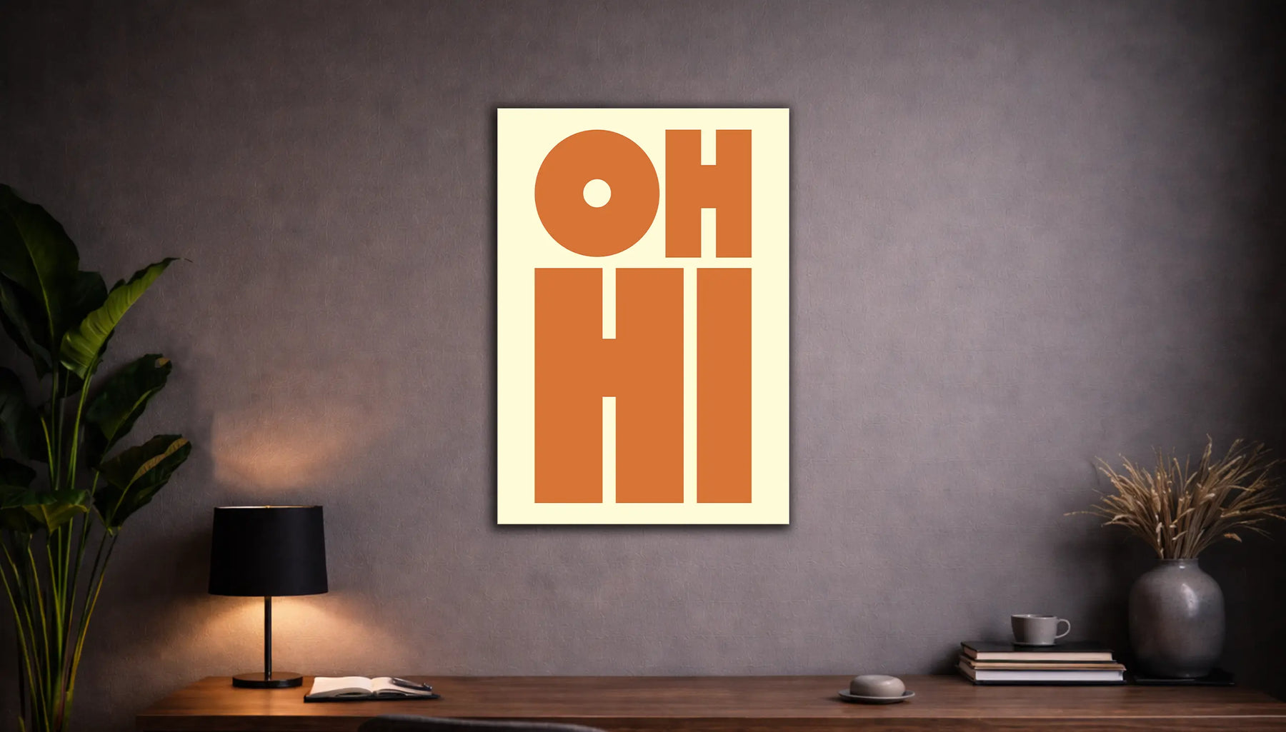 Metallbild - "Oh Hi"