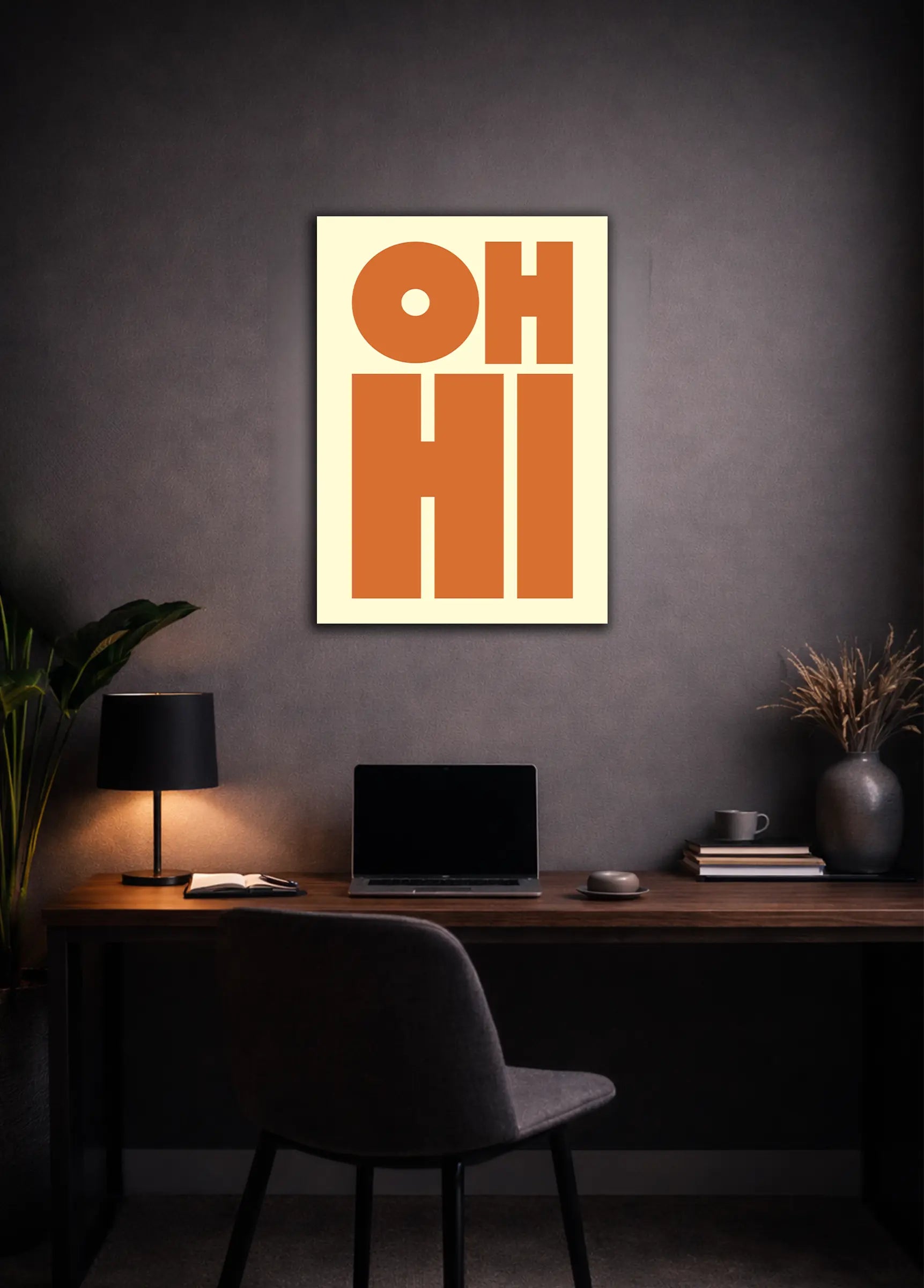 Metallbild - "Oh Hi"