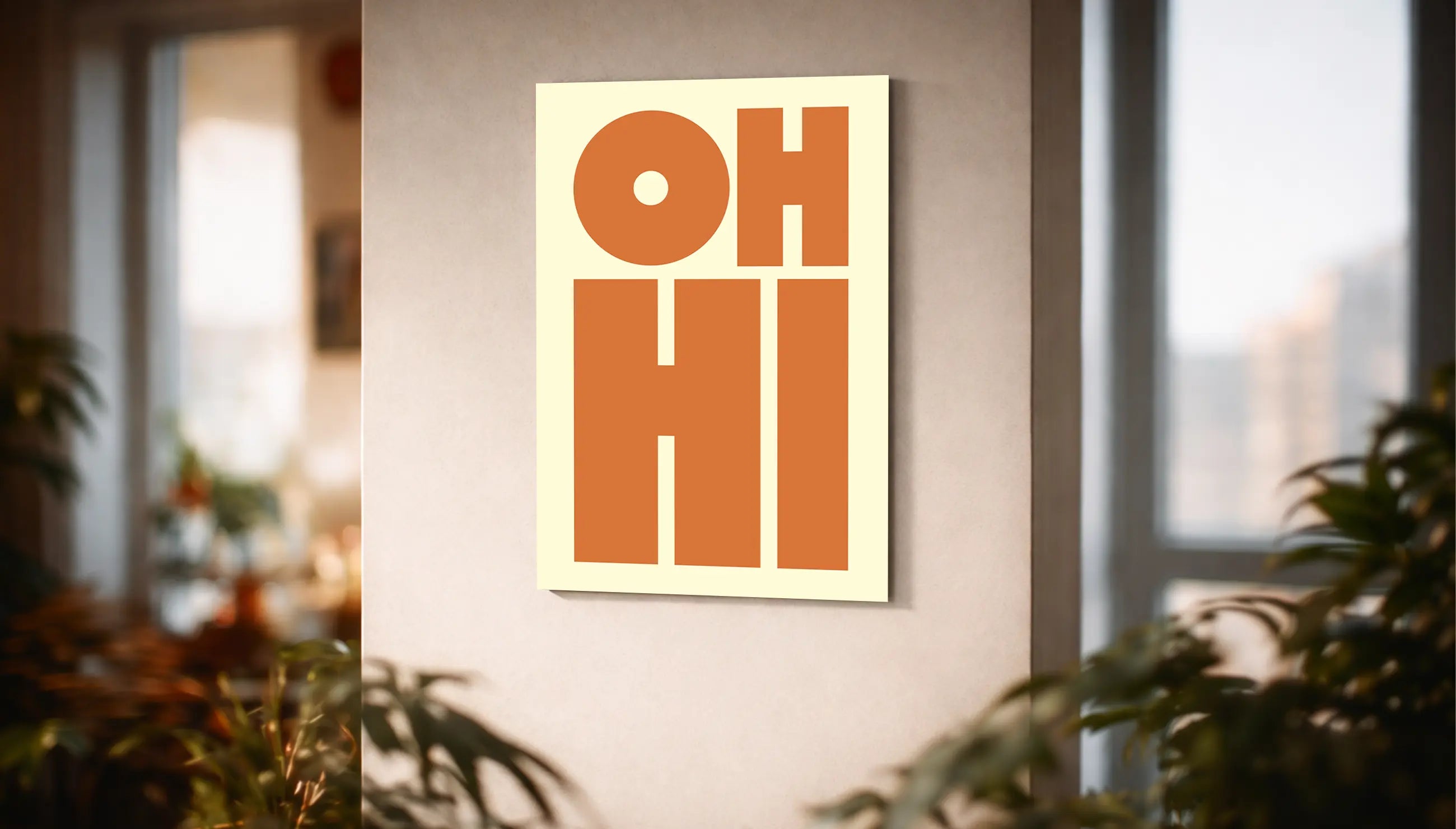 Metallbild - "Oh Hi"