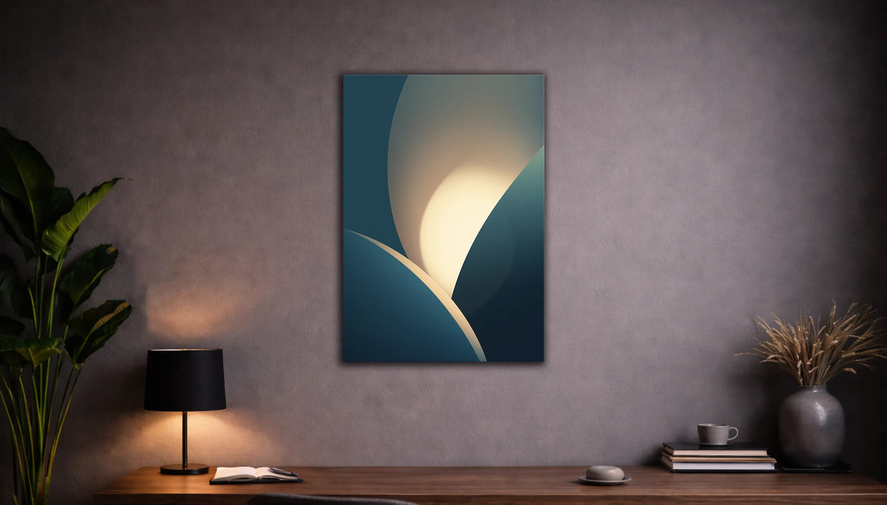 Metallbild - "Quiet Glow"