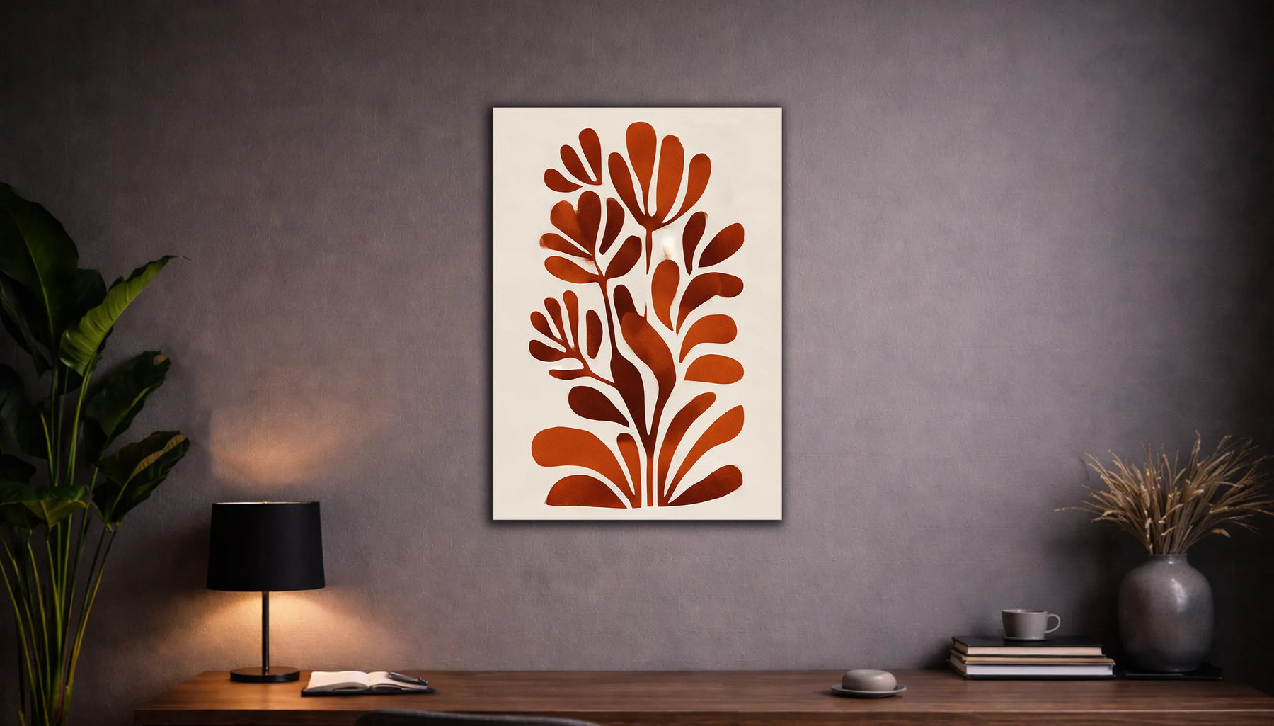 Metallbild - "Red Leaves"