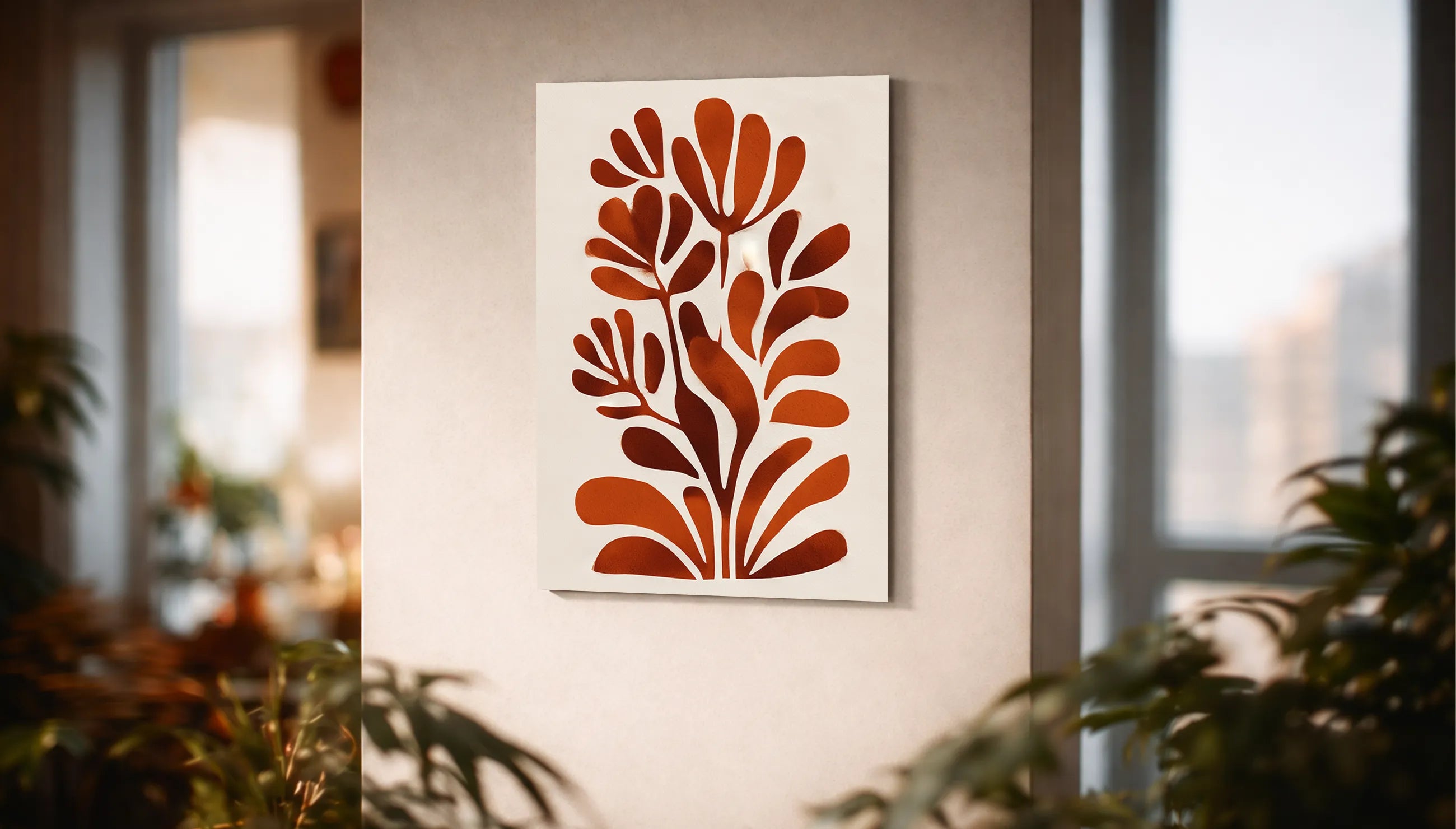 Metallbild - "Red Leaves"