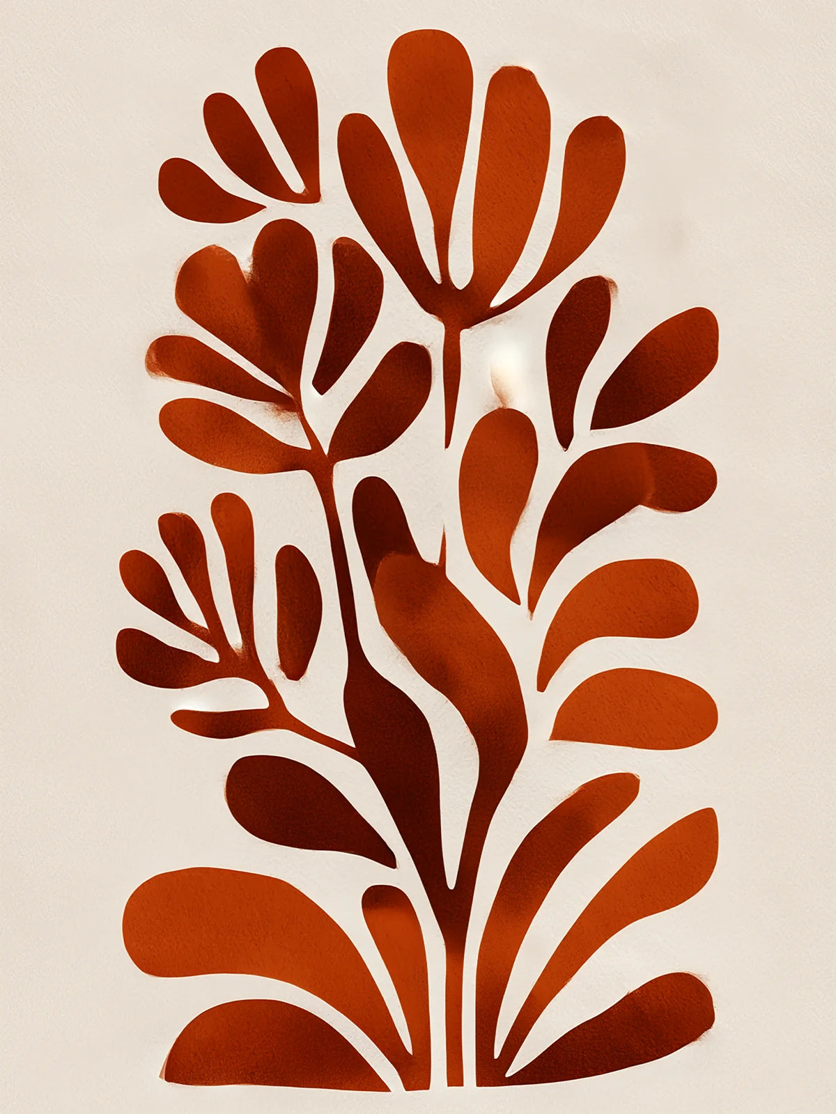 Metallbild - "Red Leaves"