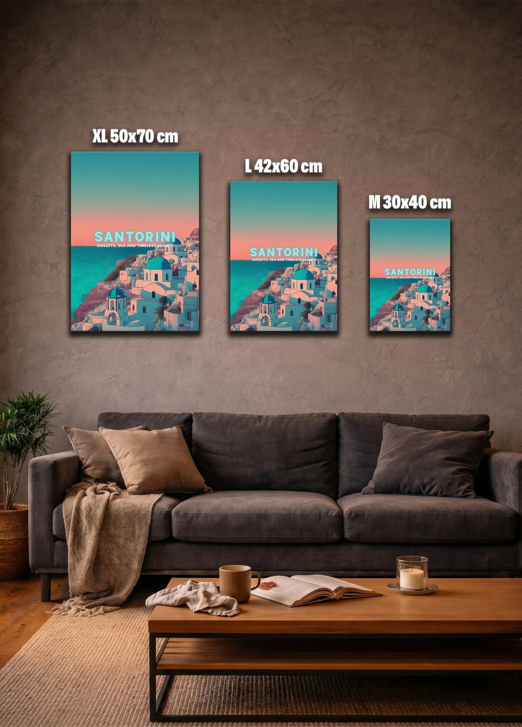 Metallbild - "Santorini Comic"