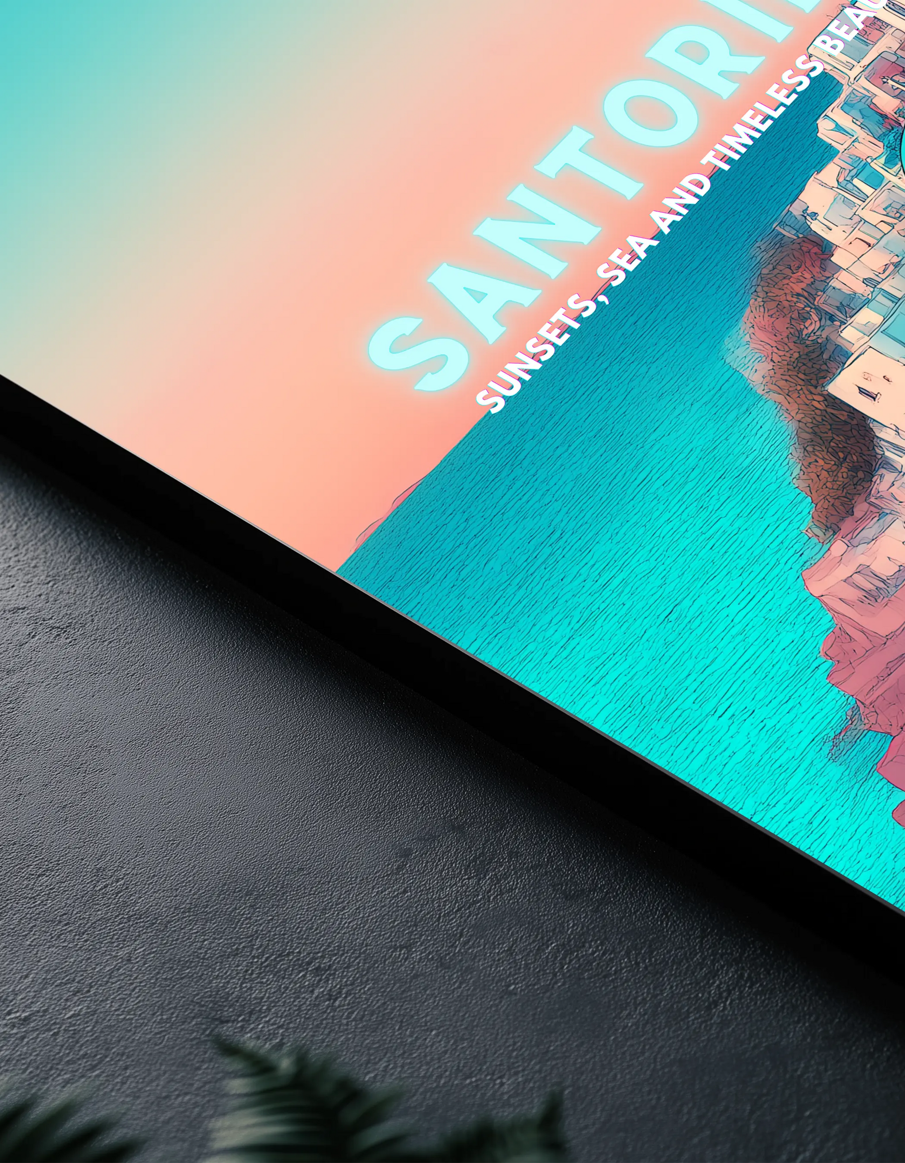 Metallbild - "Santorini Comic"