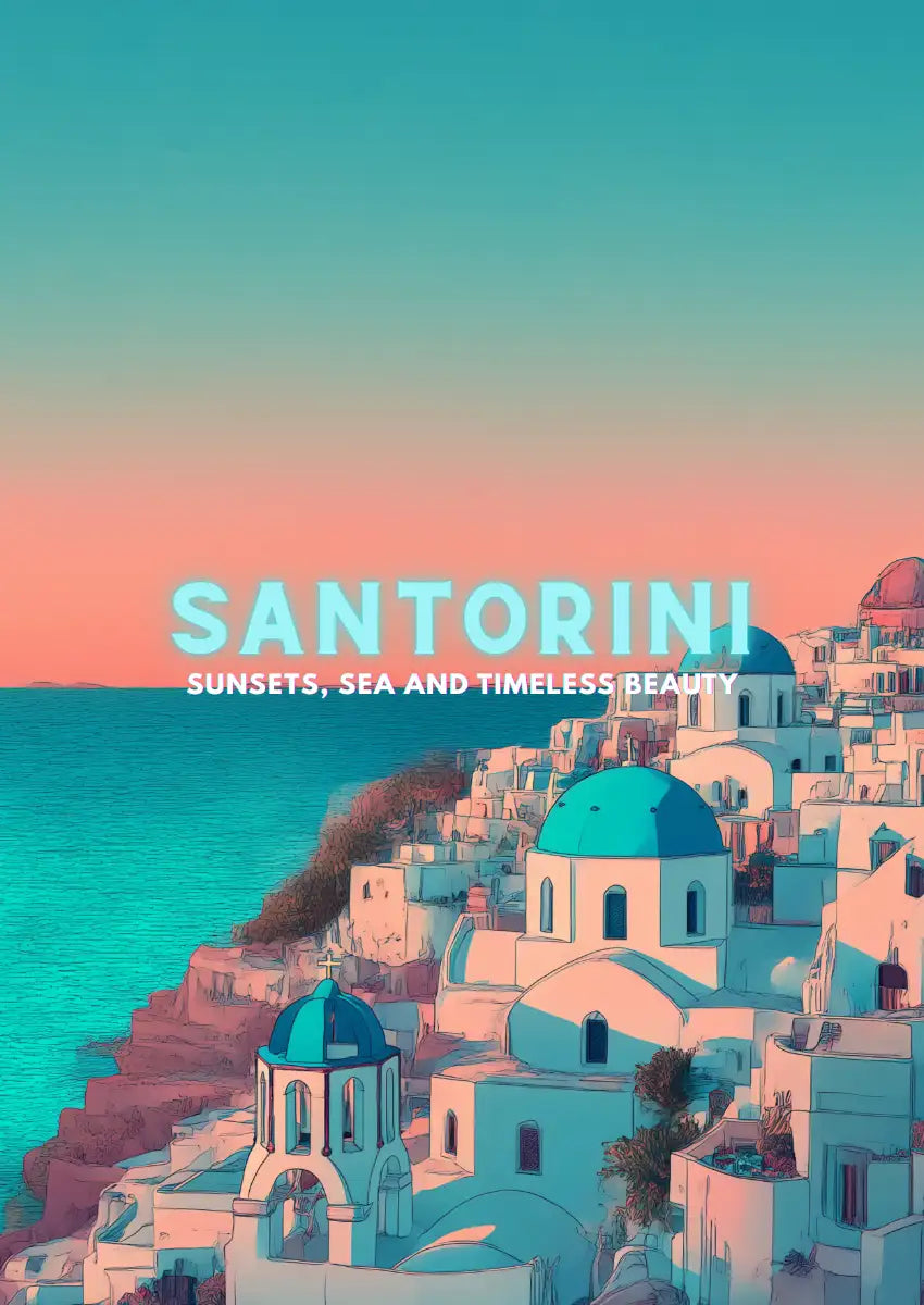 Metallbild - "Santorini Comic"