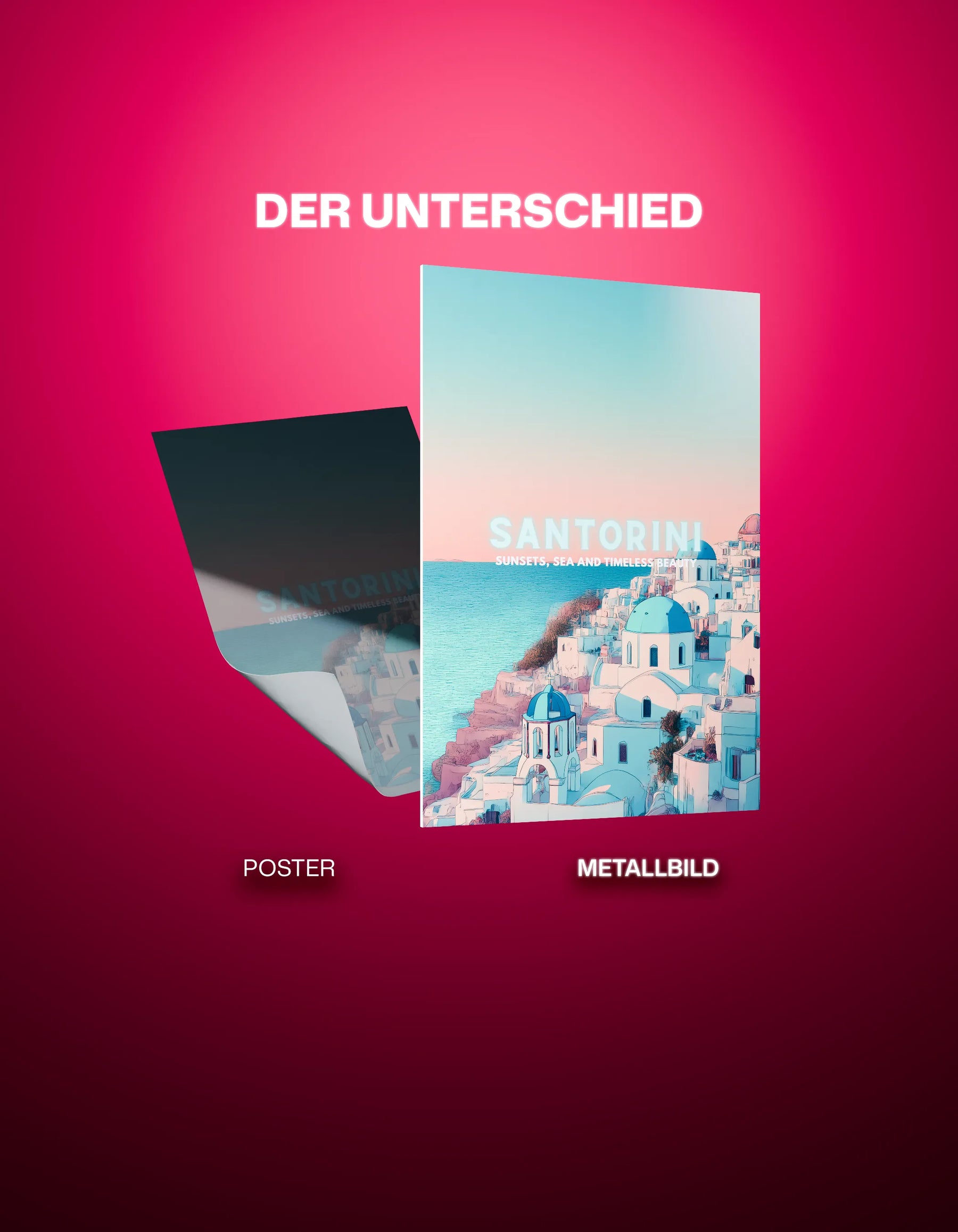Metallbild - "Santorini Comic"