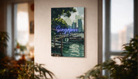 Metallbild - "Singapur Comic"