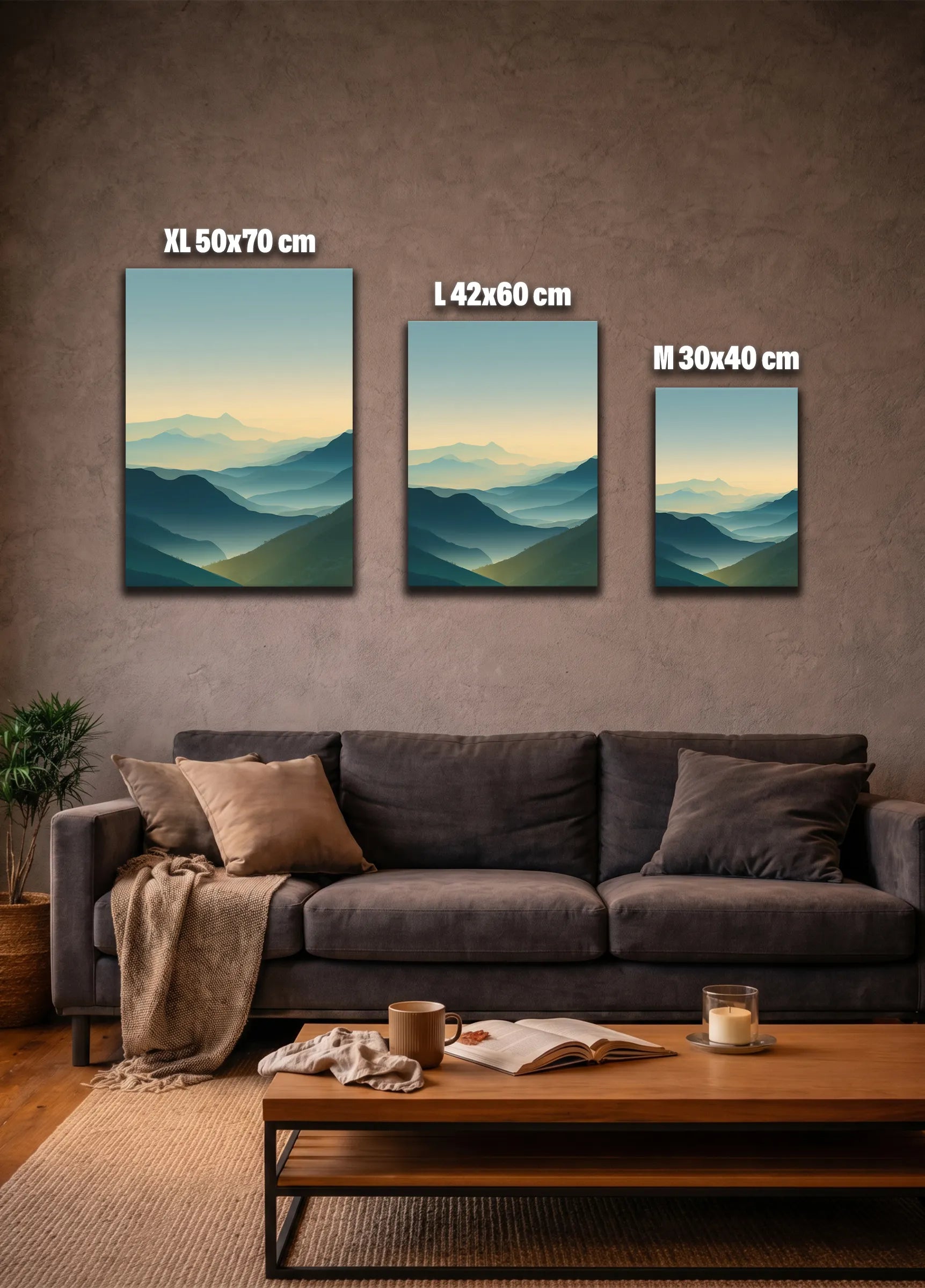 Metallbild - "Soft Hills"