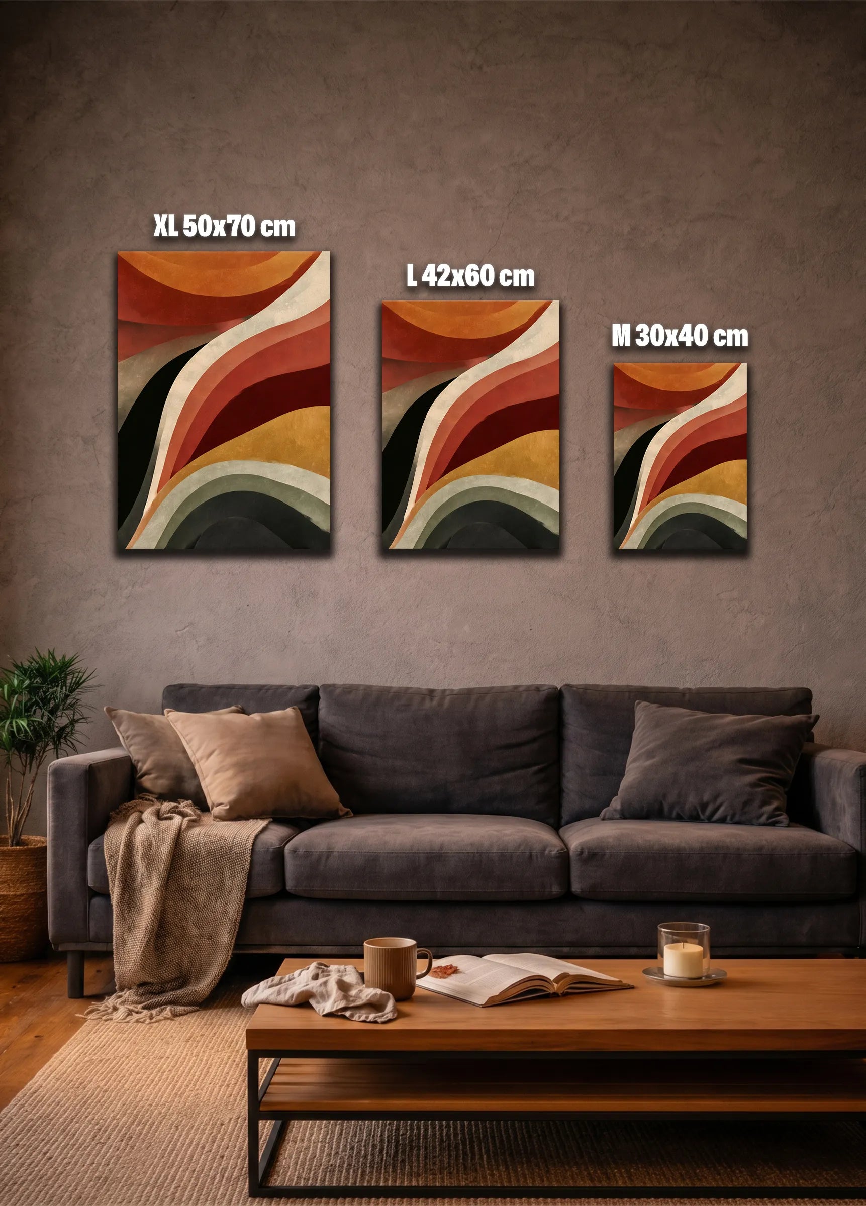 Metallbild - "Sunset Waves"
