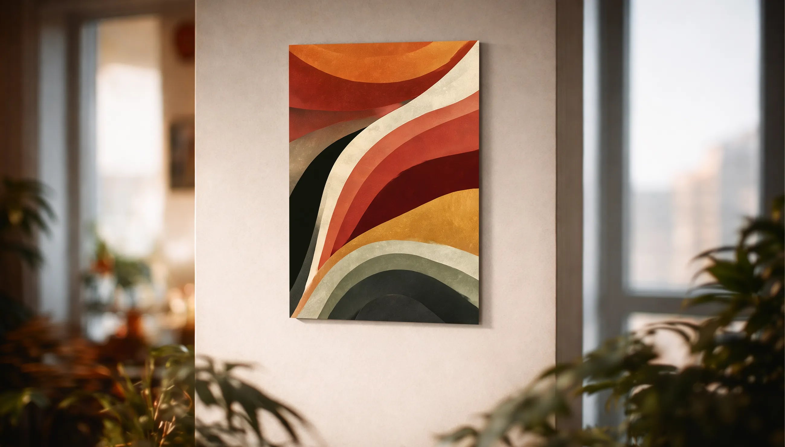 Metallbild - "Sunset Waves"