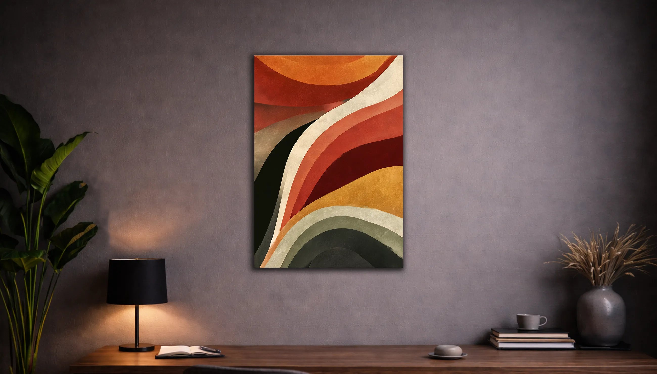 Metallbild - "Sunset Waves"