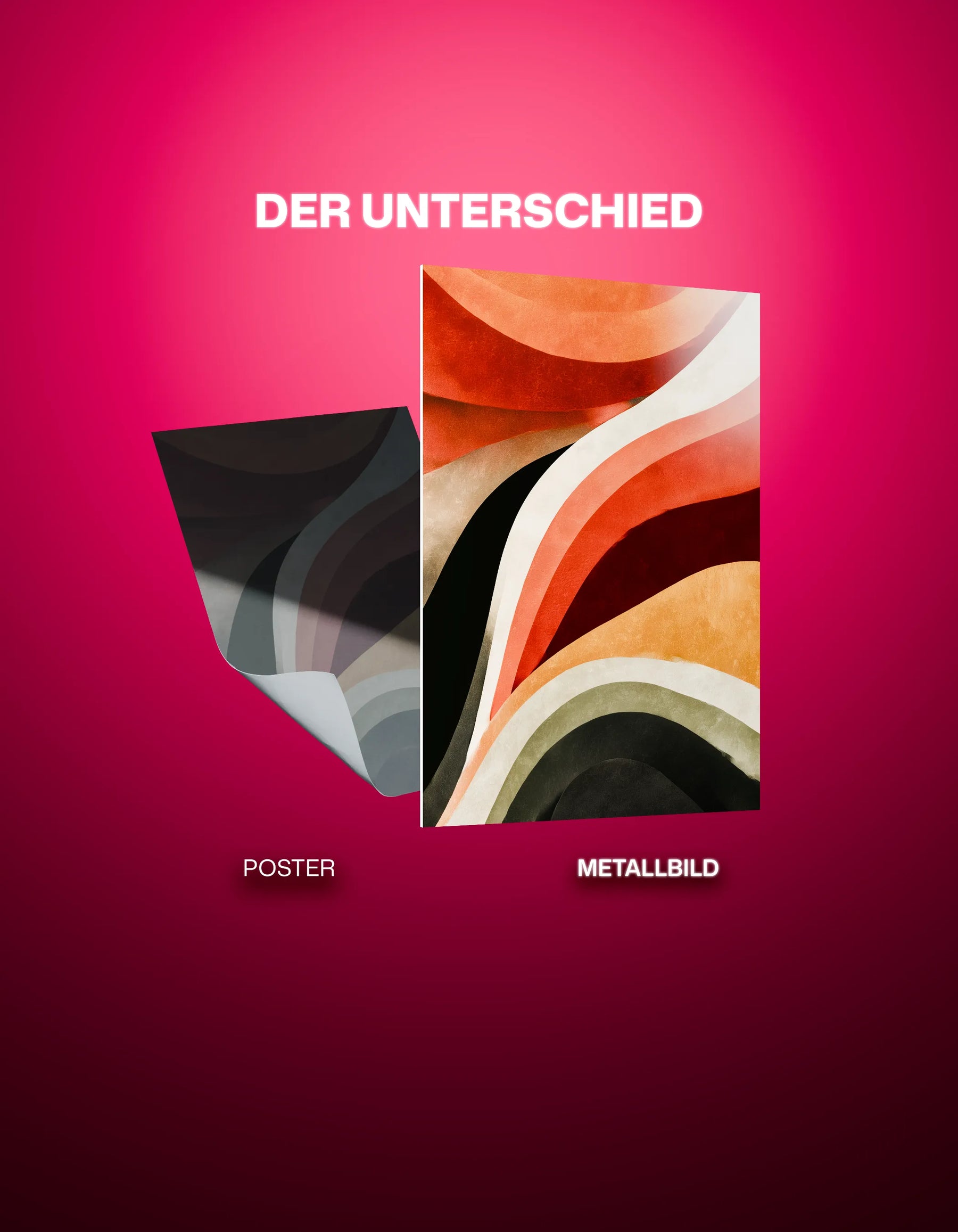 Metallbild - "Sunset Waves"