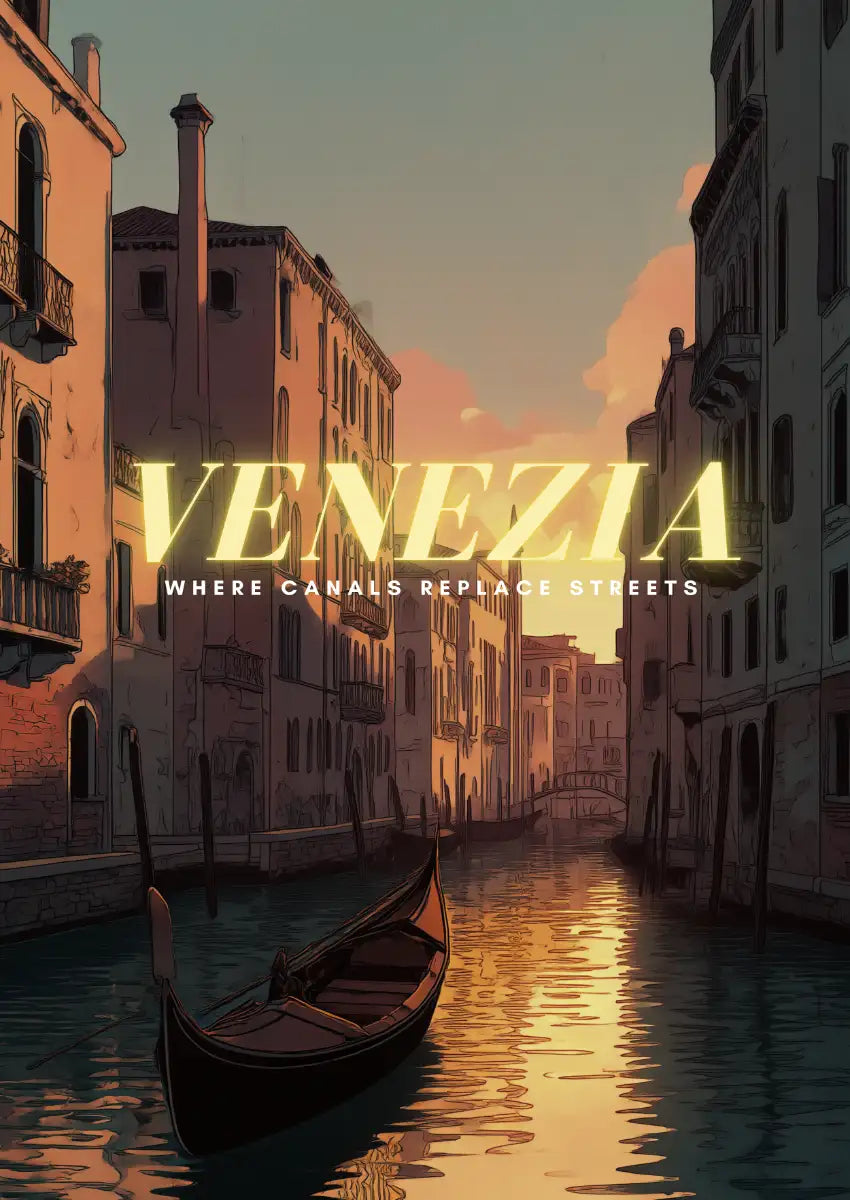 Metallbild - "Venedig Comic"