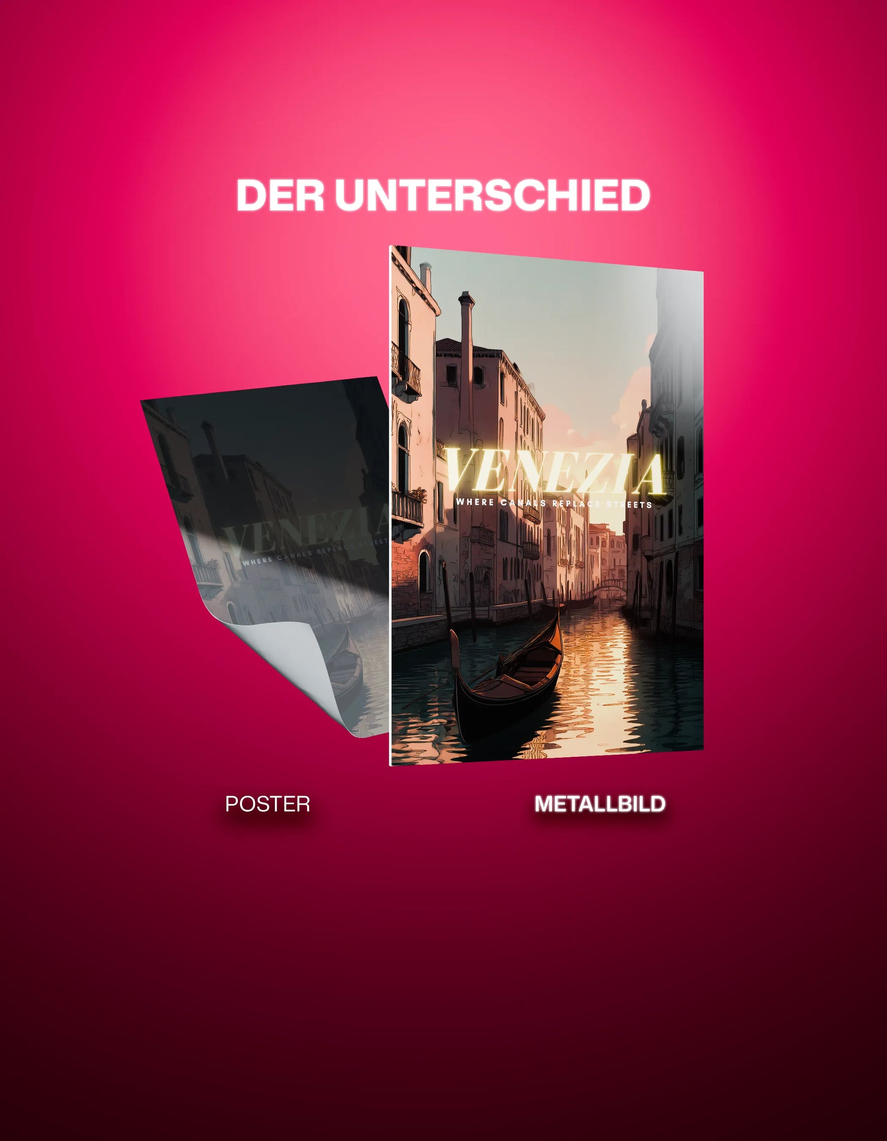Metallbild - "Venedig Comic"