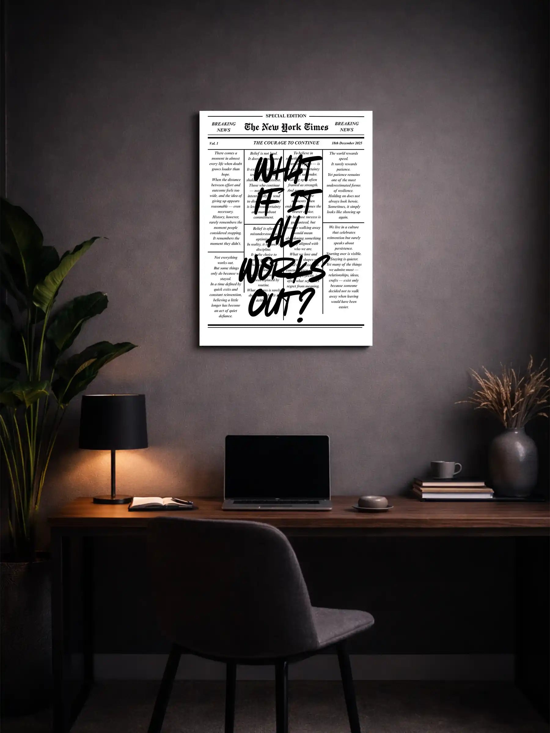 Metallbild - "What If It All Works Out"