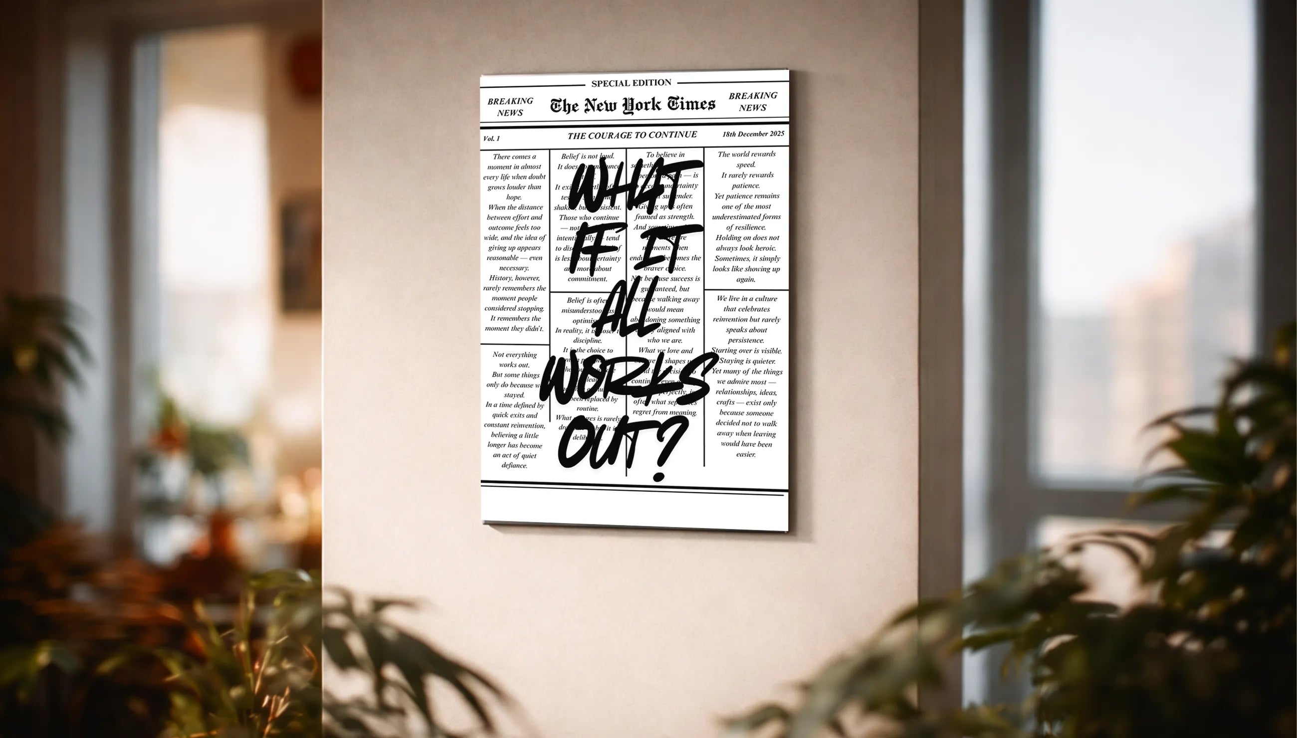 Metallbild - "What If It All Works Out"