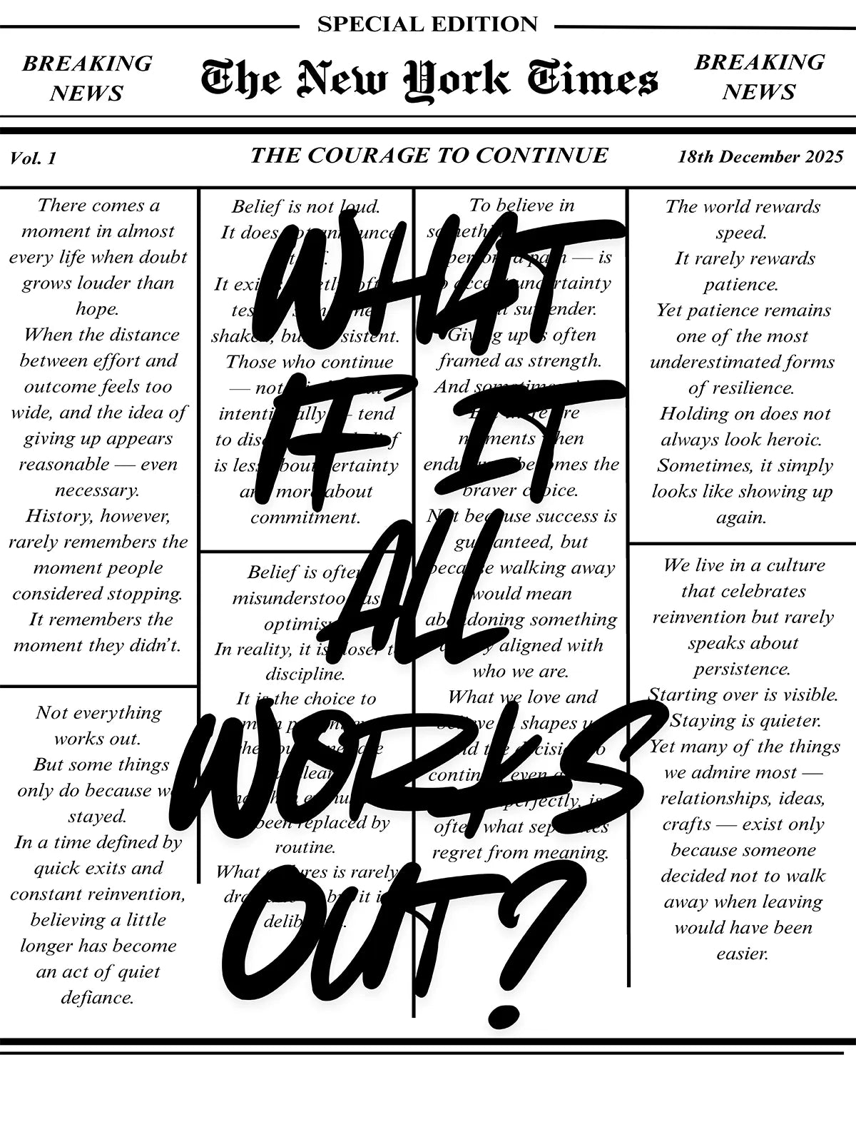 Metallbild - "What If It All Works Out"