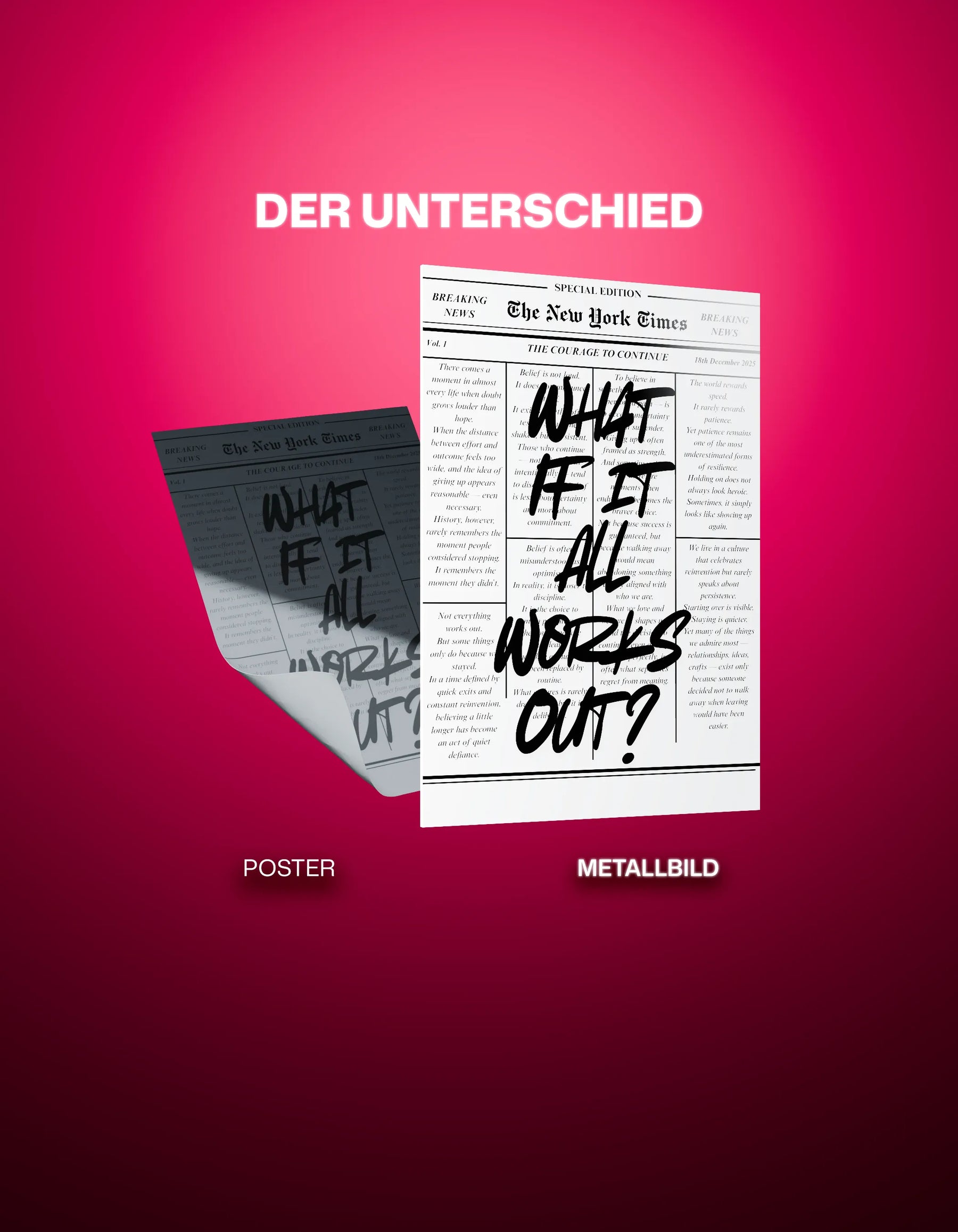 Metallbild - "What If It All Works Out"